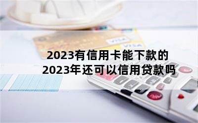 2023有信用卡能下款的 2023年还可以信用贷款吗