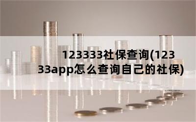 123333社保查询(12333app怎么查询自己的社保)