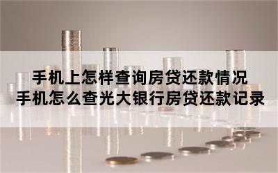 手机上怎样查询房贷还款情况 手机怎么查光大银行房贷还款记录