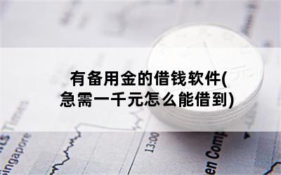 有备用金的借钱软件(急需一千元怎么能借到)