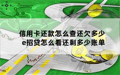 信用卡还款怎么查还欠多少 e招贷怎么看还剩多少账单