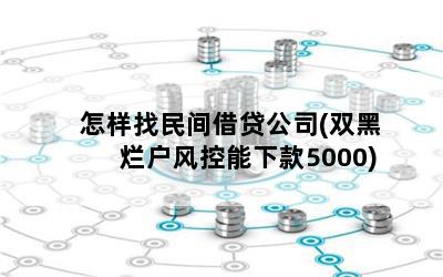 怎样找民间借贷公司(双黑烂户风控能下款5000)