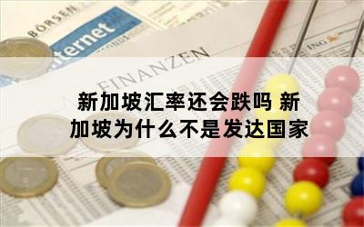 新加坡汇率还会跌吗 新加坡为什么不是发达国家