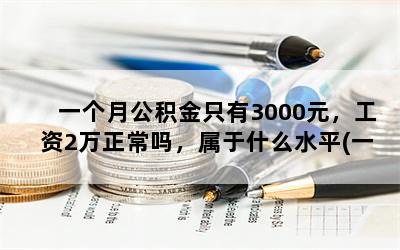 一个月公积金只有3000元，工资2万正常吗，属于什么水平(一个月多少公积金正常)