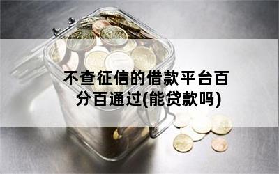 不查征信的借款平台百分百通过(能贷款吗)