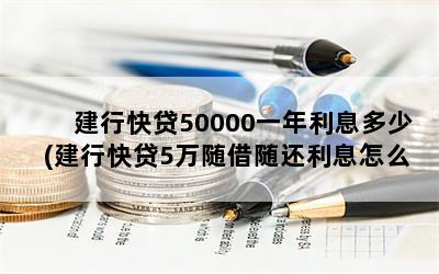 建行快贷50000一年利息多少(建行快贷5万随借随还利息怎么算)